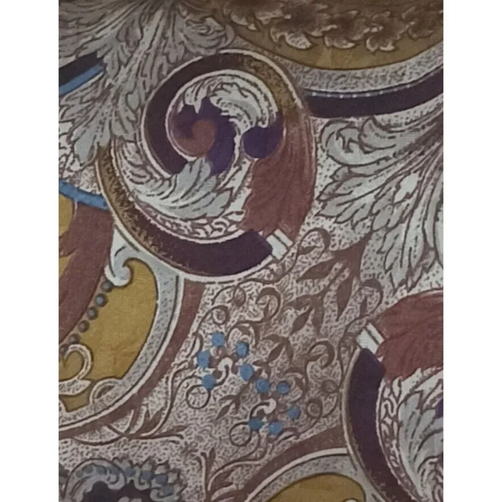 BURBERRYS Brown Paisley Silk Tie HANDMADE USA 60